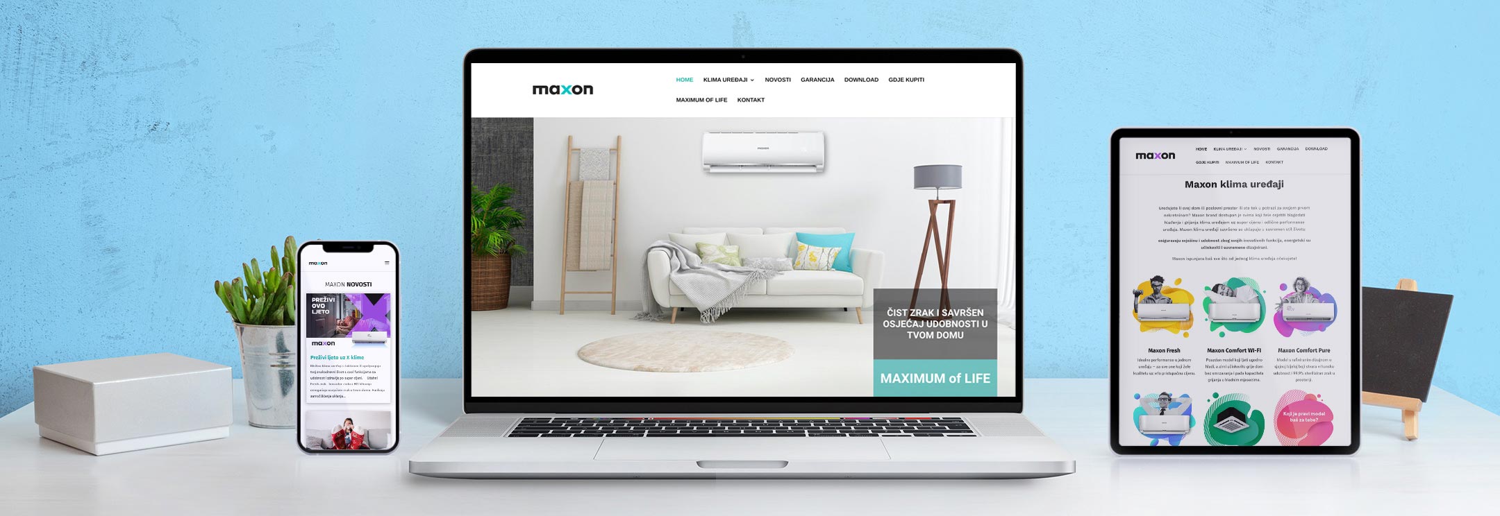 maxon klima dizajn stranica web design